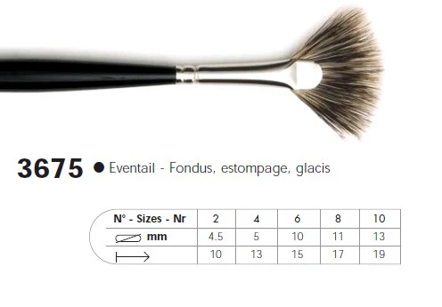 PINCEAU 3675 Eventail Blaireau - Image 3